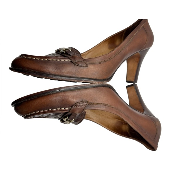 Joan & David Brown Leather Pumps Size 9.5 Heels Women’s Classic Heels - Picture 7 of 13